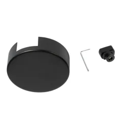 QAZQA Küchenlampen|Esszimmerlampen*Rundes Stromschienensystem Deckenplatte schwarz 1-phasig - Iconic