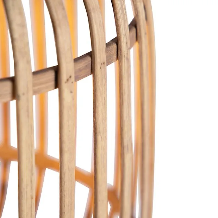 QAZQA Schlafzimmerlampen|Küchenlampen*Rural Hängelampe Rattan 3-Licht - Manila