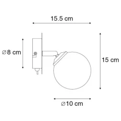 QAZQA Deckenstrahler|Aufbaustrahler*Rural spot schwarz verstellbar mit Rauchglas - Athen