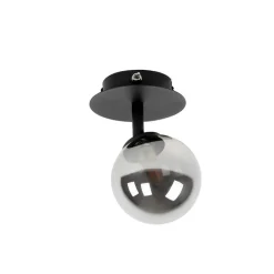 QAZQA Deckenstrahler|Aufbaustrahler*Rural spot schwarz verstellbar mit Rauchglas - Athen
