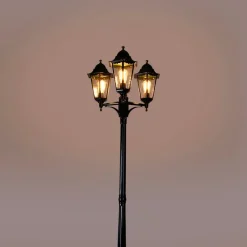 QAZQA Gartenbeleuchtung|Laternen Außen*Rustikale Außenlaterne dunkelgrün 3-Licht IP44 - New Orleans