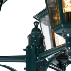 QAZQA Gartenbeleuchtung|Laternen Außen*Rustikale Außenlaterne dunkelgrün 3-Licht IP44 - New Orleans