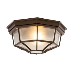 QAZQA Deckenleuchten Außen|Gartenbeleuchtung*Rustikale Deckenleuchte Rostbraun 26,5 IP44 - Bri