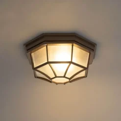 QAZQA Deckenleuchten Außen|Gartenbeleuchtung*Rustikale Deckenleuchte Rostbraun 26,5 IP44 - Bri