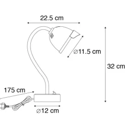 QAZQA Küchenlampen|Tischlampen*Rustikale Tischleuchte Rostbraun mit Holzfuß - Rax