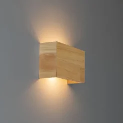 QAZQA Schlafzimmerlampen|Küchenlampen*Rustikale Wandleuchte Eichenholz 2-flammig - Otan