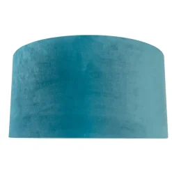 QAZQA Lampenschirme*Samt Lampenschirm blau 50/50/25 mit goldener Innenseite
