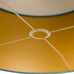 QAZQA Lampenschirme*Samt Lampenschirm blau 50/50/25 mit goldener Innenseite