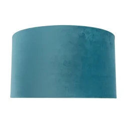 QAZQA Lampenschirme*Samt Lampenschirm blau 35/35/20 mit goldener Innenseite