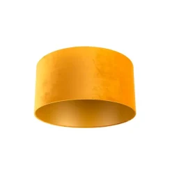QAZQA Lampenschirme*Samt Lampenschirm Gelb 50/50/25 mit goldener Innenseite