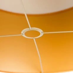 QAZQA Lampenschirme*Samt Lampenschirm Gelb 50/50/25 mit goldener Innenseite