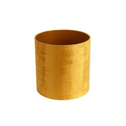 QAZQA Lampenschirme*Samt Lampenschirm Gold Zylinder 25/25/25