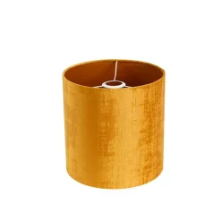 QAZQA Lampenschirme*Samt Lampenschirm Gold Zylinder 25/25/25