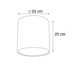 QAZQA Lampenschirme*Samt Lampenschirm Gold Zylinder 25/25/25