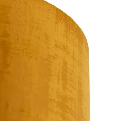 QAZQA Lampenschirme*Samt Lampenschirm Gold Zylinder 25/25/25