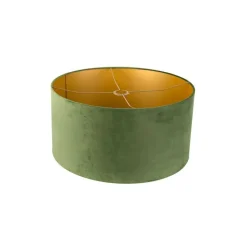 QAZQA Lampenschirme*Samt Lampenschirm Grün 50/50/25 mit goldener Innenseite