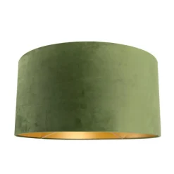 QAZQA Lampenschirme*Samt Lampenschirm Grün 50/50/25 mit goldener Innenseite