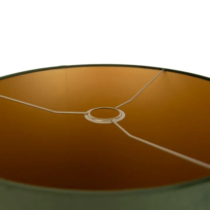 QAZQA Lampenschirme*Samt Lampenschirm Grün 40/40/40 mit goldener Innenseite