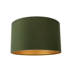 QAZQA Lampenschirme*Samt Lampenschirm Grün 35/35/20 mit goldener Innenseite