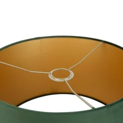 QAZQA Lampenschirme*Samt Lampenschirm Grün 35/35/20 mit goldener Innenseite