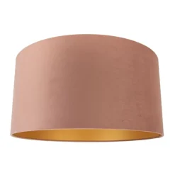 QAZQA Lampenschirme*Samt Lampenschirm Rosa 50/50/25 mit goldener Innenseite