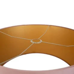 QAZQA Lampenschirme*Samt Lampenschirm Rosa 50/50/25 mit goldener Innenseite