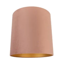 QAZQA Lampenschirme*Samt Lampenschirm Rosa 40/40/40 mit goldener Innenseite