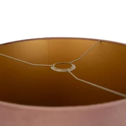 QAZQA Lampenschirme*Samt Lampenschirm Rosa 40/40/40 mit goldener Innenseite