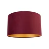 QAZQA Lampenschirme*Samt Lampenschirm Rot 35/35/20 mit goldener Innenseite