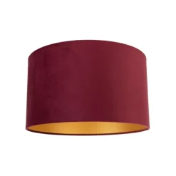QAZQA Lampenschirme*Samt Lampenschirm Rot 35/35/20 mit goldener Innenseite