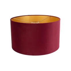 QAZQA Lampenschirme*Samt Lampenschirm Rot 35/35/20 mit goldener Innenseite