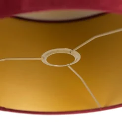 QAZQA Lampenschirme*Samt Lampenschirm Rot 35/35/20 mit goldener Innenseite