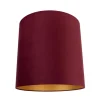 QAZQA Lampenschirme*Samt Lampenschirm Rot 40/40/40 mit goldener Innenseite