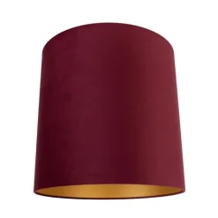 QAZQA Lampenschirme*Samt Lampenschirm Rot 40/40/40 mit goldener Innenseite