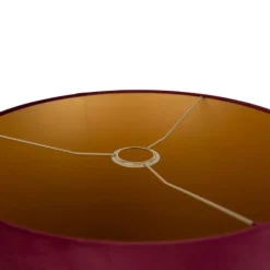 QAZQA Lampenschirme*Samt Lampenschirm Rot 40/40/40 mit goldener Innenseite