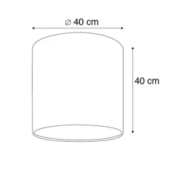 QAZQA Lampenschirme*Samt Lampenschirm Rot 40/40/40 mit goldener Innenseite