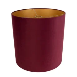 QAZQA Lampenschirme*Samt Lampenschirm Rot 40/40/40 mit goldener Innenseite
