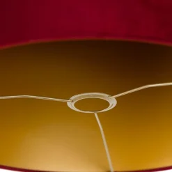 QAZQA Lampenschirme*Samt Lampenschirm Rot 40/40/40 mit goldener Innenseite
