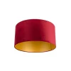 QAZQA Lampenschirme*Samt Lampenschirm Rot 50/50/25 mit goldener Innenseite
