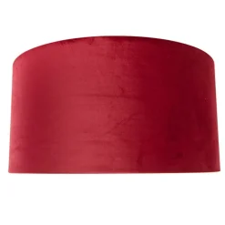 QAZQA Lampenschirme*Samt Lampenschirm Rot 50/50/25 mit goldener Innenseite
