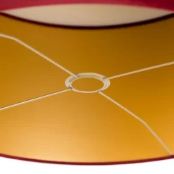 QAZQA Lampenschirme*Samt Lampenschirm Rot 50/50/25 mit goldener Innenseite
