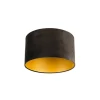 QAZQA Lampenschirme*Samt Lampenschirm schwarz 35/35/20 mit goldener Innenseite