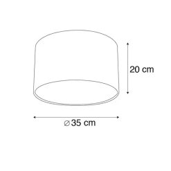 QAZQA Lampenschirme*Samt Lampenschirm schwarz 35/35/20 mit goldener Innenseite