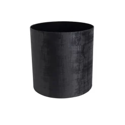 QAZQA Lampenschirme*Samt Lampenschirm Schwarz Zylinder 40/40/40