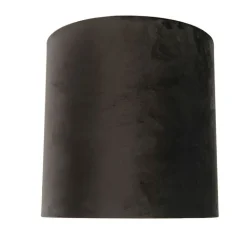 QAZQA Lampenschirme*Samt Lampenschirm schwarz 40/40/40 mit goldener Innenseite