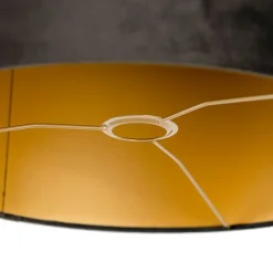 QAZQA Lampenschirme*Samt Lampenschirm schwarz 40/40/40 mit goldener Innenseite