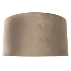 QAZQA Lampenschirme*Samt Lampenschirm Taupe 50/50/25 mit goldener Innenseite