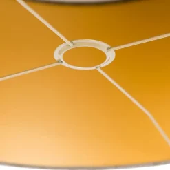 QAZQA Lampenschirme*Samt Lampenschirm Taupe 50/50/25 mit goldener Innenseite