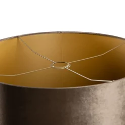 QAZQA Lampenschirme*Samtlampenschirm Braun mit goldener Innenseite 50/50/25