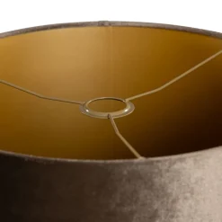 QAZQA Lampenschirme*Samtlampenschirm Braun mit goldener Innenseite 40/40/40